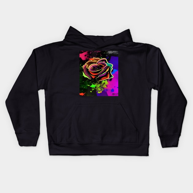 Neon Flower Kids Hoodie by SeththeWelsh